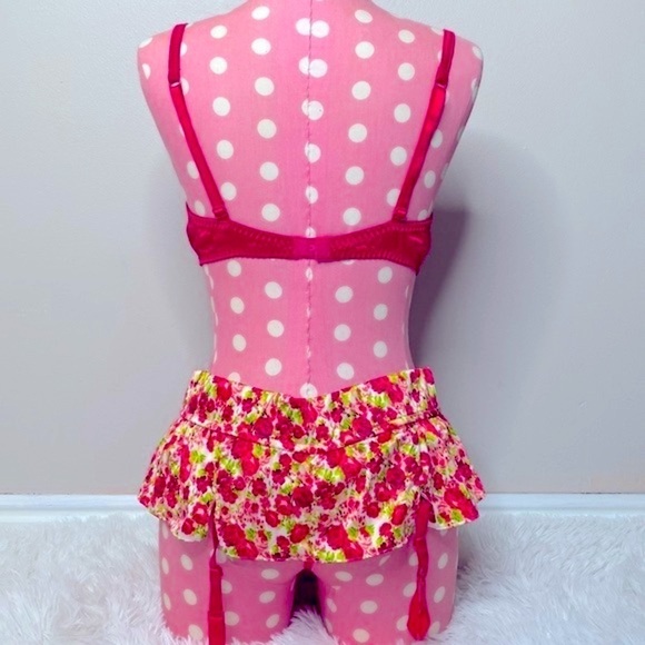 Victoria’s Secret floral garter skirt thong & bustier set - Picture 5 of 8